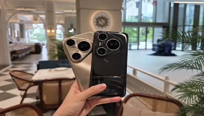 Huawei Pura 80 Ultra varian warna Prestige Gold dan Golden Black.(KOMPAS.com/Caroline Saskia)