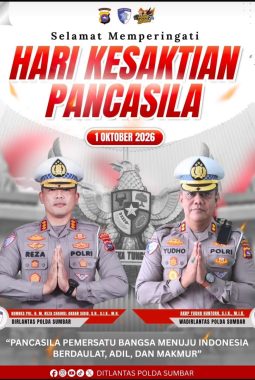 Dirlantas dan Wadirlantas Polda Sumbar Tegaskan Pancasila Harus Hidup dalam Pengabdian Polri