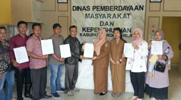 Tolak Penundaan Pilpeng Serentak Tahap I 2026, Enam Desa Serahkan Surat Penolakan ke Dinas PMK Rohil