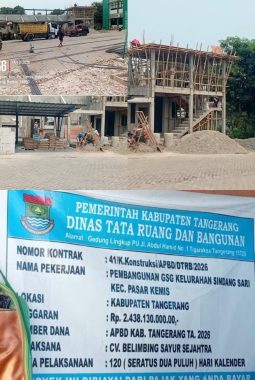 Miris, Dugaan Proyek Asal Jadi, Pembangunan GSG Kelurahan Sindangsari Nilai Rp 2,4 Miliar Dinilai Minim Pengawasan dan Abaikan K3