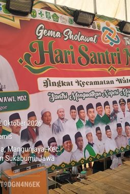 Giat Hari Santri Nasional Serentak Tingkat Kecamatan Waluran di Lapangan Desa Mangun Jaya