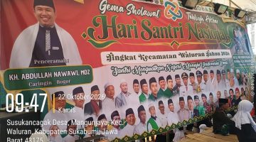 Giat Hari Santri Nasional Serentak Tingkat Kecamatan Waluran di Lapangan Desa Mangun Jaya