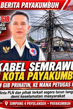 Kabel Menjuntai‑tumpuk di Kota Payakumbuh Dinilai Berbahaya, LSM GIB Desak PLN Segera Tindak