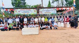 Ribuan para santri padati lapangan bola kaki desa kayu ara sakti