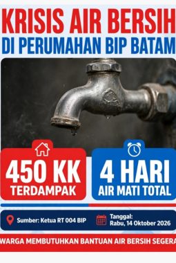 450 KK di Perumahan Batam Alami Krisis Air Bersih, Warga Berharap Pasokan Lancar